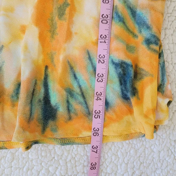 NWT Hello Molly Green Yellow Tie Dye Halter Neck Summer Mini Dress Size 4 - Picture 13 of 13